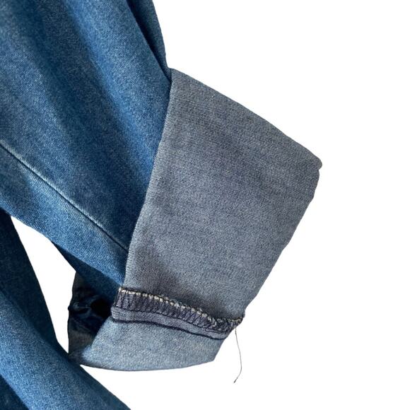 Current Elliott The Pintuck Cotton Denim Shirtdress size 3 Large - Picture 4 of 9